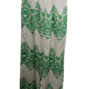 Pantalón verde y blanco estampado